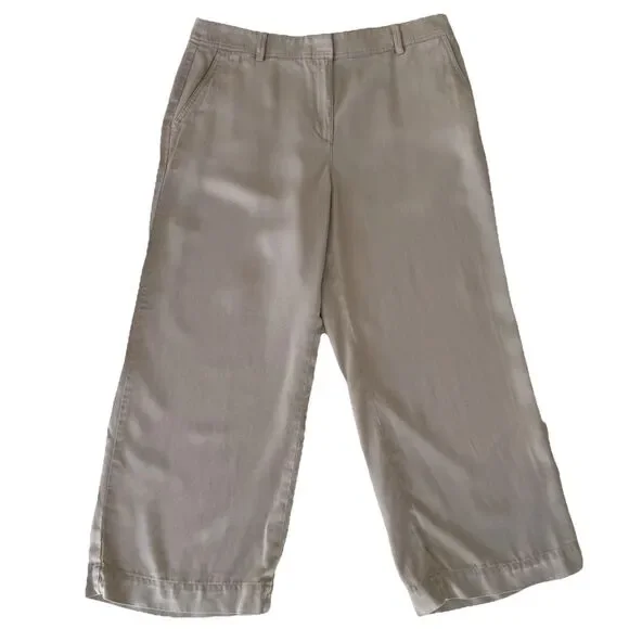 Talbots Flowy Wide Leg Ankle Pants Women’s 16P Beige - Picture 1 of 16